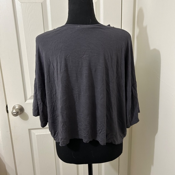 Altar'd State Dark Gray Cropped Graphic Tee Bronx "Forever Music" Size Small - Picture 3 of 6